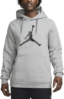 Nike Jordan Jumpman Logo Fleece Pullover Hoodie Men's Grey DA6801-091 • $49.99