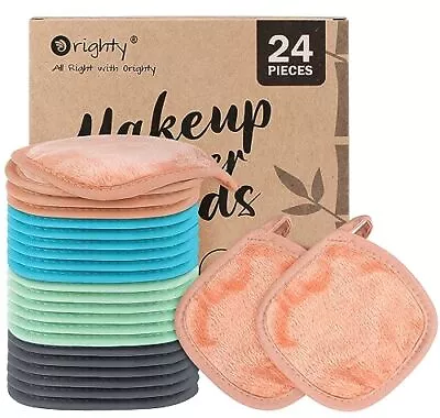 Orighty Reusable Makeup Remover Pads 24 Pack Microfiber Makeup Remover Cloths • $17.99