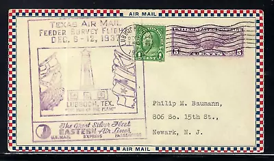 1937 Texas Feeder Survey - Lubbock Texas - Houston Receiver - Roessler Envelope • $0.99