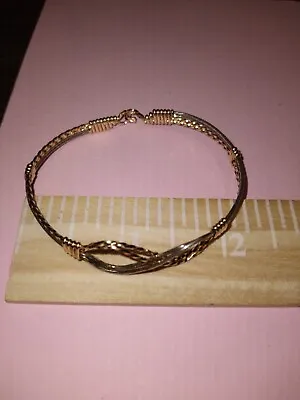 $4 • Buy Vintage Child's?  Infinity Bracelet Safety Pin Gold Toned Necklace