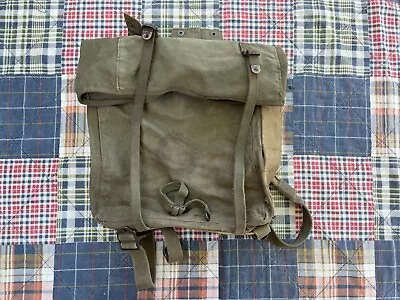 Vintage Unknown Origin Military Rucksack Bag Backpack • $44.99