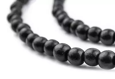 Black Natural Wood Beads 6mm Round 16 Inch Strand • $1.99