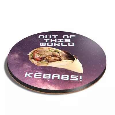 Round MDF Coaster Funny Kebab Wrap Takeaway Menu #63118 • £3.99