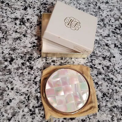 Vintage MAX FACTOR Paris London Hollywood Creme Puff Mother Of Pearl MOP Compact • $35