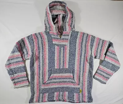 BAJA JOE Mexican Hoodie Adult Medium Pullover Pastel Sweatshirt Earth Ragz • $25