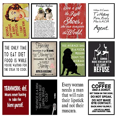 £4.84 • Buy Funny, Retro Metal Signs/Plaques, Cool Novelty Gift, Quotes 12