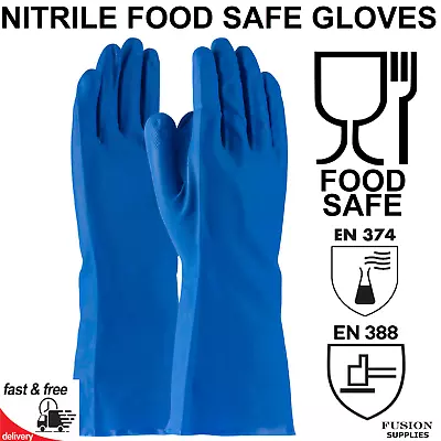 Food Rubber Gloves.low Allergy.nitrileunlinedwashing Upcleaninglatex Free • £3.99