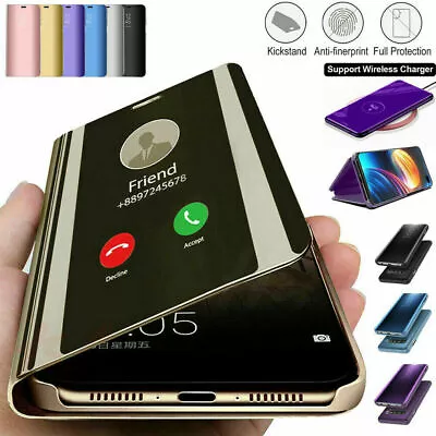 $11.93 • Buy For Samsung Galaxy S23 S22 S21/S20/S10/S9+Note Clear S-View Mirror Flip Case