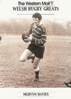 Mervyn Davies Wales WESTERN MAIL  Welsh Rugby Greats Collection  Rugby Card • £4.49