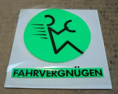 Vintage Volkswagen Fahrvergnugen ~ Window Decal ~ GREEN ~ 4  X 4  • $23.99