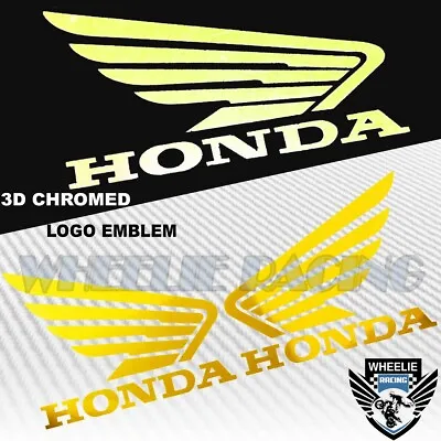 $12.88 • Buy 4.5  Gas Fuel Tank Fairing Decal Reflective Vinyl Wing Logo Sticker Honda Yellow