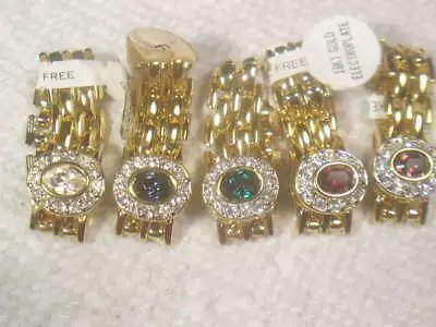 **** 5 ....LINK  RINGS  DESIGNER VINTAGE CRYSTALS WHOLESALE  LOT  770.l • $13.95