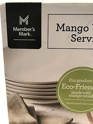 Mango Wood And Enamel Serving Bowl Set New In Box • $10.99