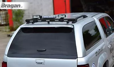 To Fit 2005-2016 Nissan Navara BLACK Rear Roof Bar +3 Function LEDs+Beacon+Spots • $891.45