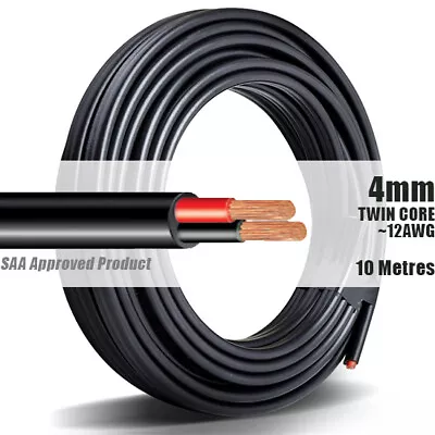 TWIN CORE WIRE 4mm 10M Meter 2 CORE AUTOMOTIVE MARINE ELECTRICAL CABLE • $32.90