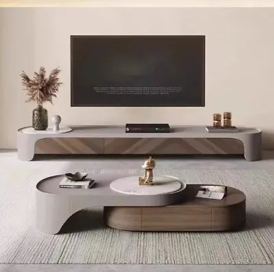 Coffee Table & Tv Stand SetLiving Room Italian Furniture Design Style Marble Top • $2749