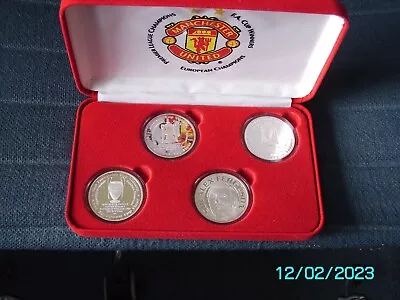 Manchester United - 1999 -  Treble Winners Medal Set  .999 Silver • £265