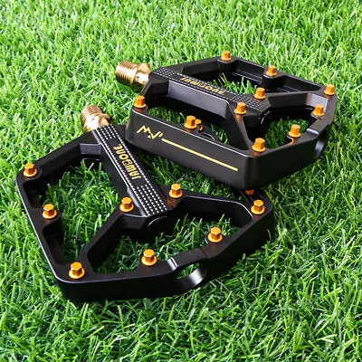 MTB Bicycle Flat Pedals Mountain Bike Pedals Aluminum 9/16 In DU Sealed Bearing • $29.49