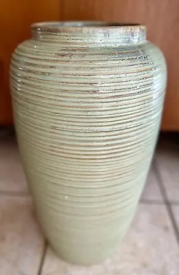 18” MONMOUTH POTTERY XL FLOOR VASE Western Stoneware MCM Mid Century Earthenware • $130