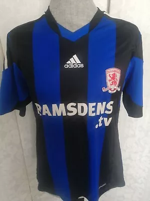 Middlesbrough FC Men's Black Blue Football Shirt 2013 2014 UK Size Medium • £20