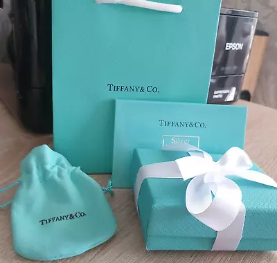 NEW Tiffany & Co Gift Box Velvet Pouch Gift Bag Silver Cloth White Ribbon • £19.99