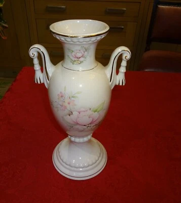 £12.99 • Buy Vintage Mary Leigh Pottery White Ceramic Pottery Floral  AMPHORA  32cm Tall