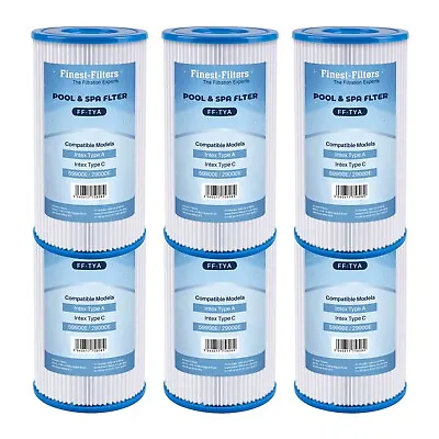 Swimming Pool Filter Cartridges Compatible For Bestway 3 Intex Type A Or C 6Pack • £25.99