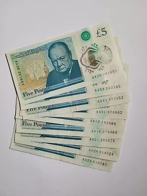 AA Polymer Bank Of England £5 Five Pound Note LOW SERIAL NUMBER COLLECTOR ITEM • £44.49