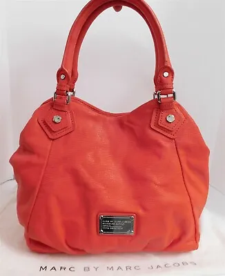 Marc By Marc Jacobs Classic Q Francesca Satchel Lobster Red Leather Hobo Bag • $134.99