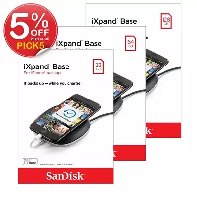 SanDisk IXPand Base 64GB 128GB 32GB Auto Back Up For IPhone IOS Windows • $79.95