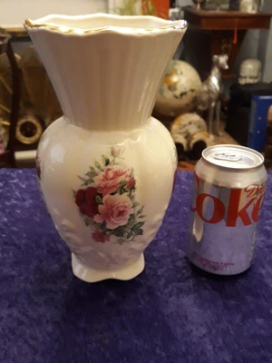 £4.99 • Buy Maryleigh Pottery Vase Staffordshire Roses Ceramic Vintage Vase