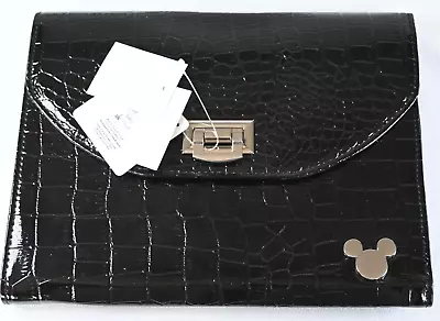 Mickey Mouse Black Tablet/iPad/Reader Faux Alligator Leather Case W/Latch 10x7x5 • $34.99