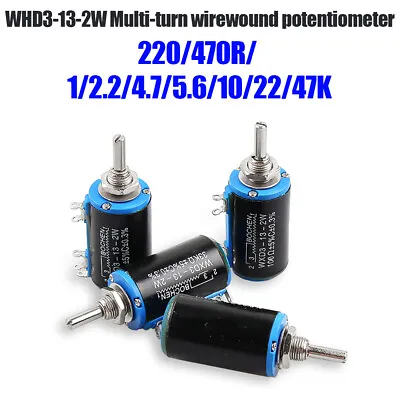 220R-47K Ohm WXD3-13-2W Adjustable Resistor Multiturn Wirewound Potentiometer • £2.62