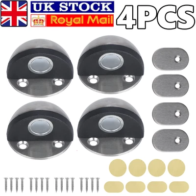 £6.89 • Buy 4X Stainless Steel Magnetic Door Stopper Anti-Collision Floor Stop Holder Catch