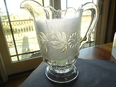 EAPG- Canton Glass Co.  Dahlia  Pitcher • $34