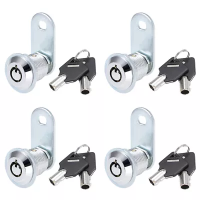 Set Of 4PCS Tubular Cam Lock With 5/8  Cylinder And Chrome Finish Keyed Diff • $10.95