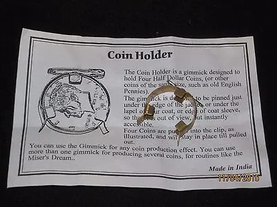 Coin Holder Magic Trick Prop - Secretly Holds 4 Coins - Stage Miser's Dream   • $6