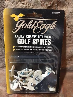 Package Of 24 Gold Eagle 90660 Lady Lite-Wate Metal Thread Tip Golf Shoe Spikes • $9.95