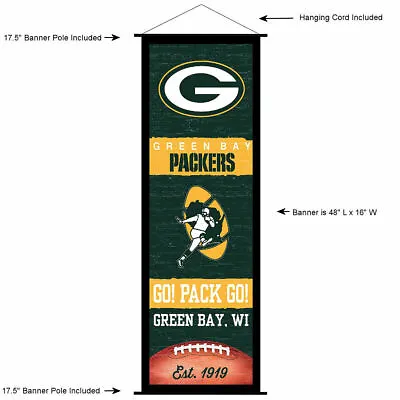 Green Bay Packers Room Banner Poster Art Canvas • $29.95