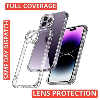 Case For IPhone 13 12 Pro Max 13 11 12 Pro Mini Clear Shockproof Cover Silicone • £4.95