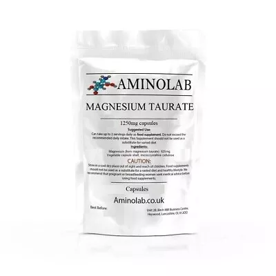 Magnesium Taurate 1250mg Capsules AMINOLAB • £5.99