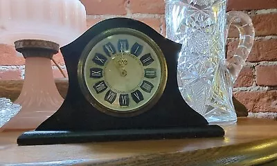 Vintage GERMAN Windup Mahogany Mantel Shelf Clock  • $39.96