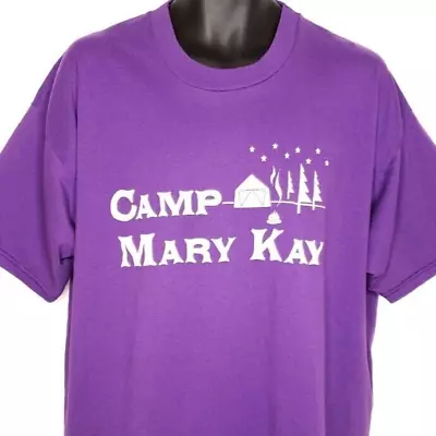 Camp Mary Kay T Shirt Vintage 90s Camping Tent Campfire Purple Size 2XL • $29.99