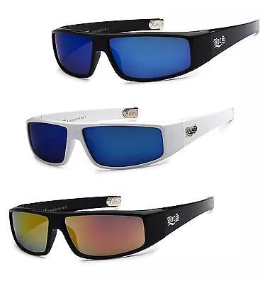 Mens Locs Sunglasses Authentic Sports Biker Gangster Black Or White Frame Lc26 • $18.84