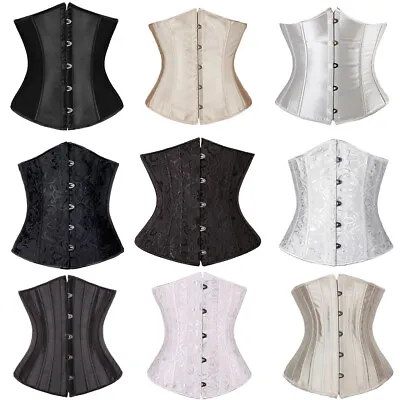 Plus Size Women Underbust Corset Boned Waist Training Belt Lace Up Top Shaper • $15.29