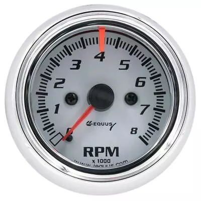 Equus E5076 5000 Series 2-1/2 Inch White Tachometer 8000 RPM • $52.99