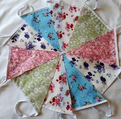 Fabric Bunting Wedding Vintage Shabby & Chic Handmade Floral Lace • £4.50