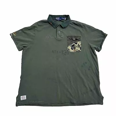 Ralph Lauren Polo Shirt Mens 2XL Green Camo Respect Life Expedition Western Flaw • $99