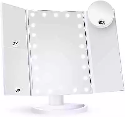 Makeup Mirror Vanity Mirror With Lights 2X 3X 10X Magnification Lighted Makeu... • $34.99