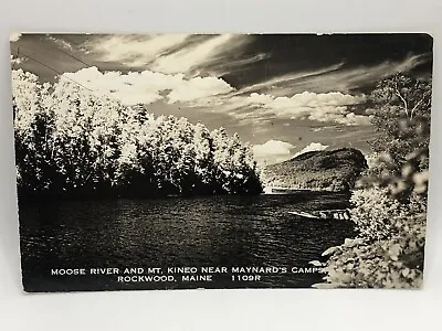 Postcard Rockwood Maine Moose River And Mt Kineo Real Photo RPPC Posted 1953 • $12